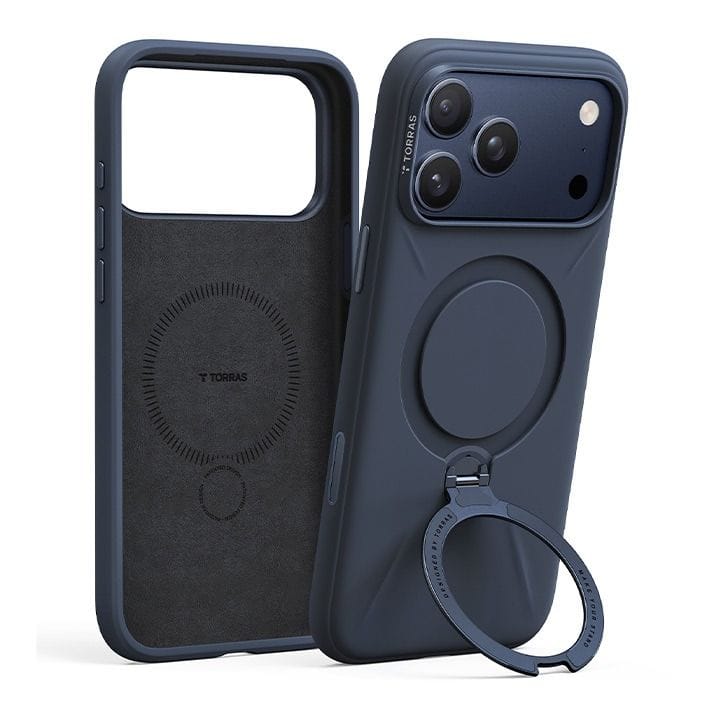 توراس غطاء هاتف سيليكون سلسلة كيو برو لهاتف آيفون ١٧ برو لون أزرق منتصف الليل X00FX2592