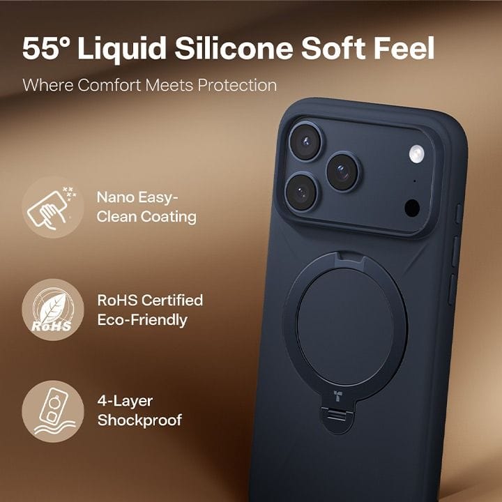 توراس غطاء هاتف سيليكون سلسلة كيو برو لهاتف آيفون ١٧ برو لون أزرق منتصف الليل X00FX2592