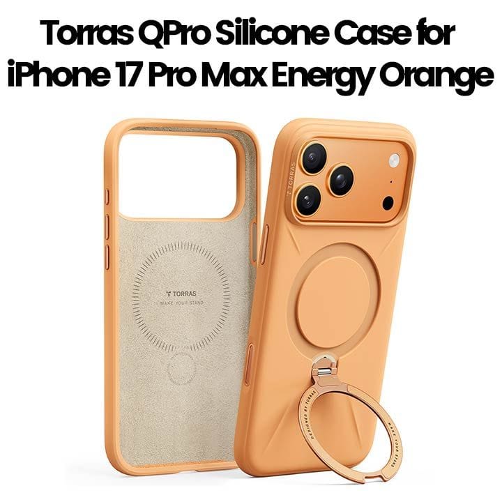Torras QPro Silicone Mobile Case for iPhone 17 Pro Max - Energy Orange| X00FX2595