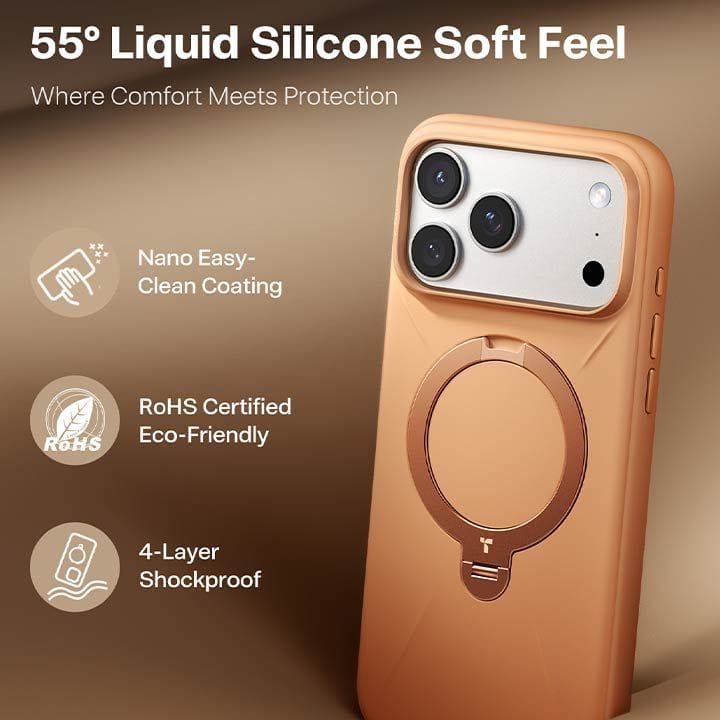 Torras QPro Silicone Mobile Case for iPhone 17 Pro Max - Energy Orange| X00FX2595
