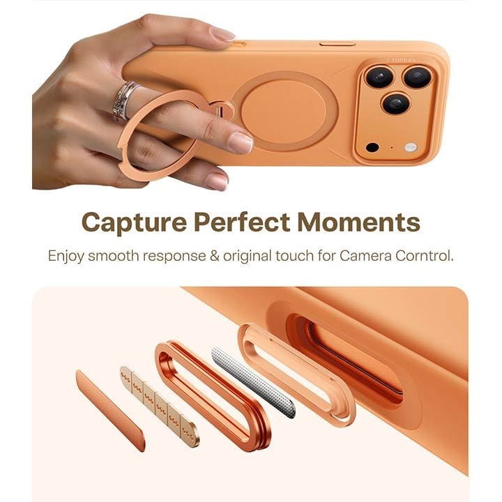 Torras QPro Silicone Mobile Case for iPhone 17 Pro Max - Energy Orange| X00FX2595