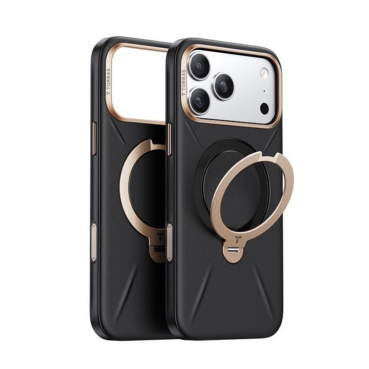 Torras QPro Leather Mobile Case for iPhone 17 Pro - Ivory Black | X00FX2601