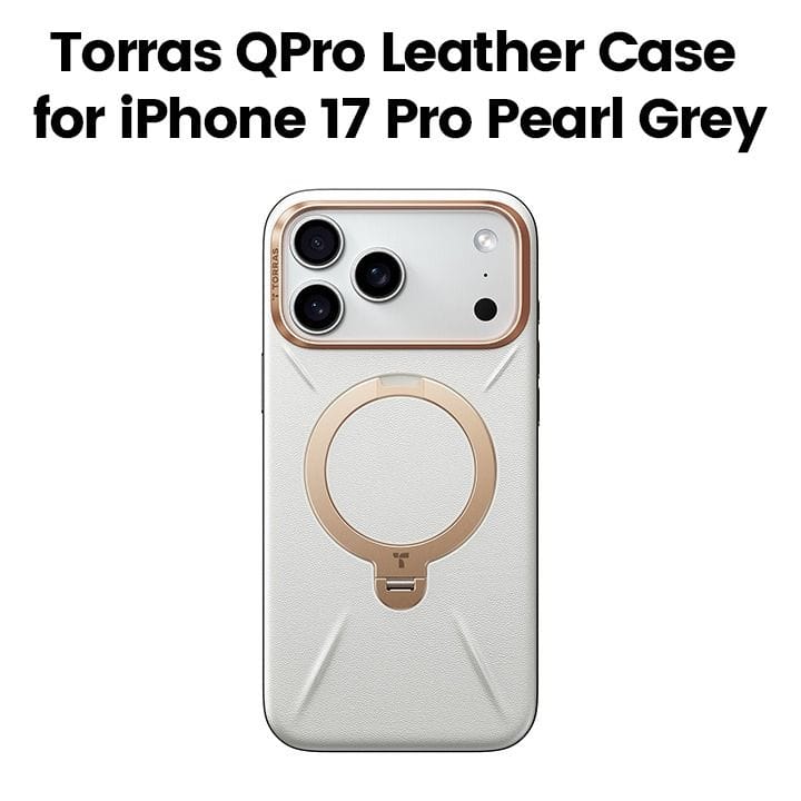 Torras QPro Leather Mobile Case for iPhone 17 Pro - Pearl Grey| X00FX2602