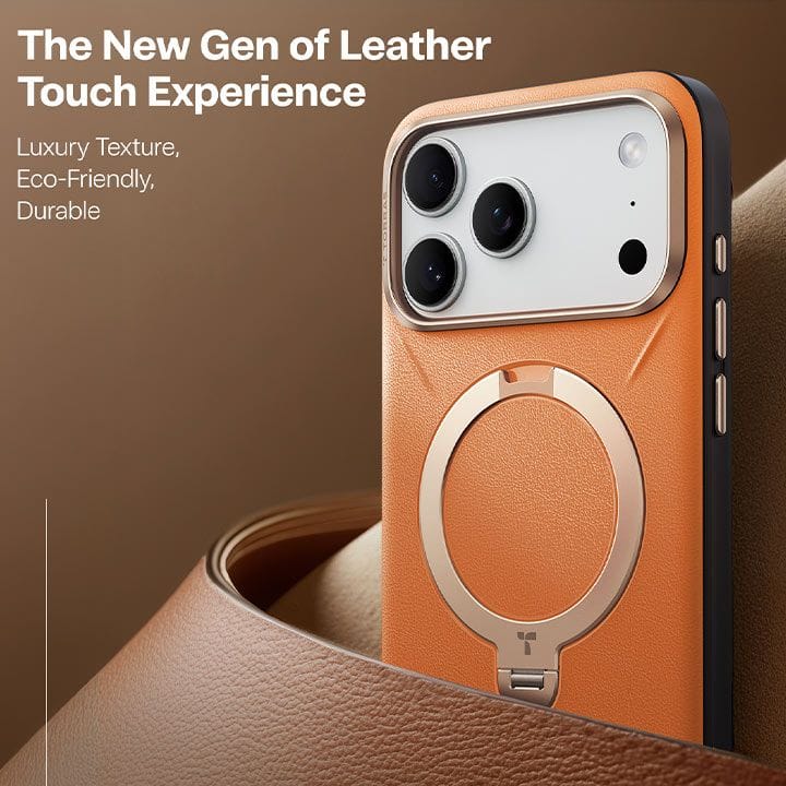 Torras QPro Leather Mobile Case for iPhone 17 Pro - Torocco Orange | X00FX2604