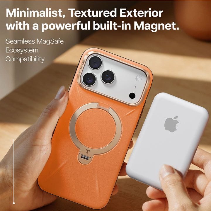 Torras QPro Leather Mobile Case for iPhone 17 Pro - Torocco Orange | X00FX2604