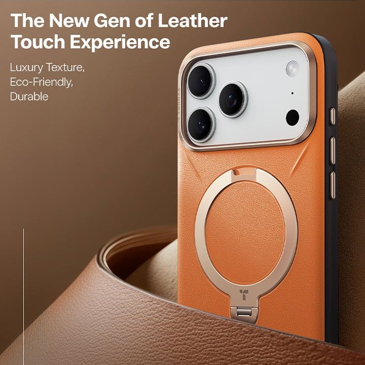 Torras QPro Leather Mobile Case for iPhone 17 Pro Max - Torocco Orange| X00FX2605