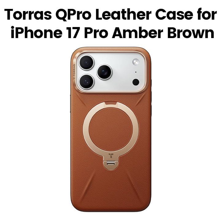Torras QPro Leather Mobile Case for iPhone 17 Pro - Amber Brown| X00FX2606