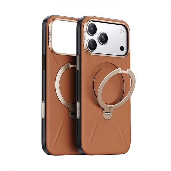 Torras QPro Leather Mobile Case for iPhone 17 Pro Max - Amber Brown| X00FX2607