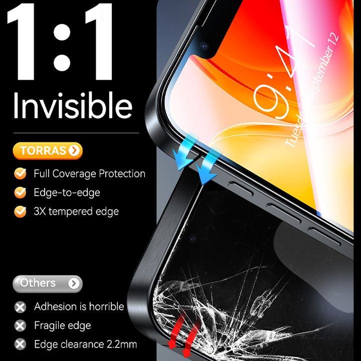 Torras Install Master Privacy Series Screen Protector for iPhone 17 Pro Max - Black | X00FX2627