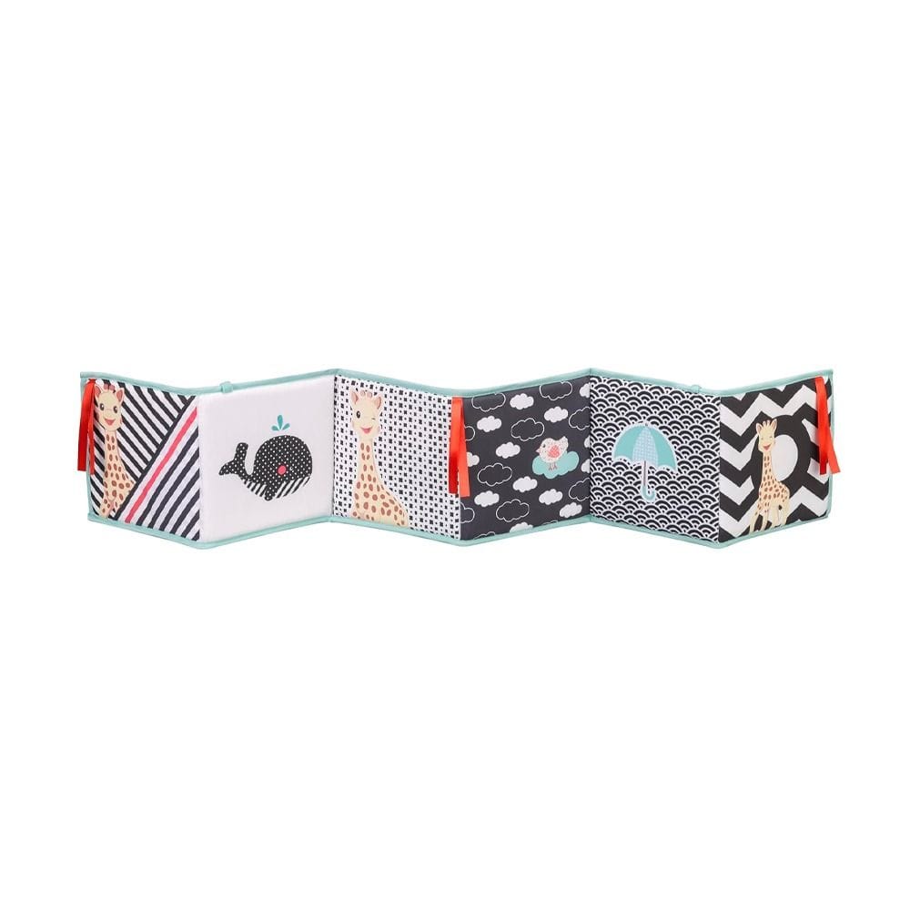 Sophie La Girafe 3 In 1 Foldable Soft Sensory Baby Book 0+ Monthss, Fresh Touch Collection, 2 Sided Black And White - Multicolour