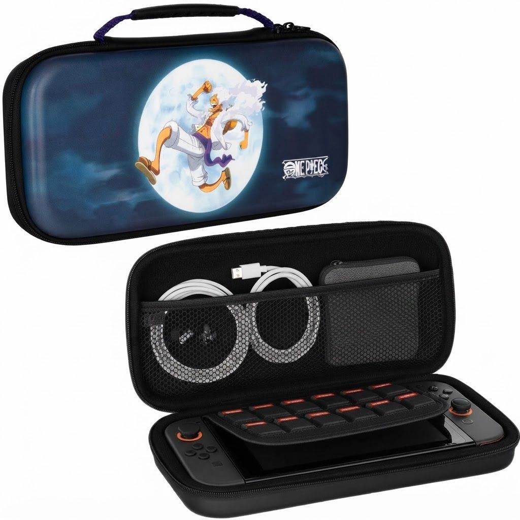 Konix One Piece Moon Carry Case for Nintendo Switch 2, Hard Shell Protective Travel Case, Console & Game Card Storage | 3328170304399