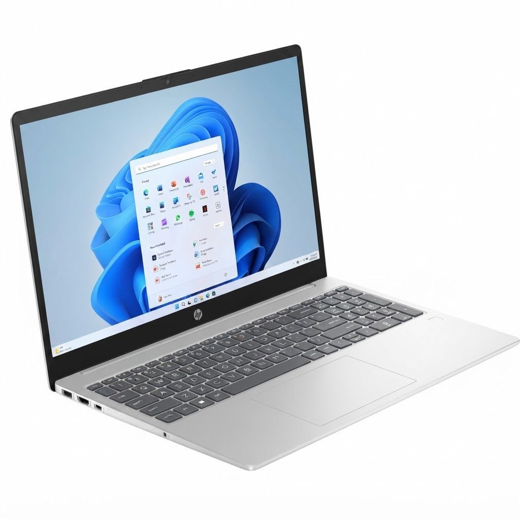 HP 15.6-Inch AI Laptop 2026 Model - Intel Core Ultra 5 225U, 24GB RAM, 512GB SSD, Windows 11, English & Arabic Keyboard | Silver - D36D3EA