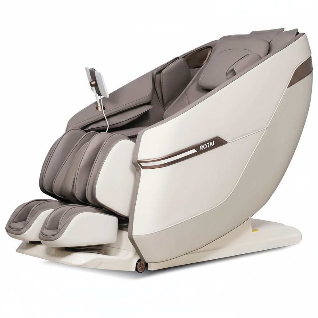 Rotai Massage Chair, Full Body with 4D Foot Rollers, Heating, 22 Auto Programs, Zero Gravity, 7" Touch Tablet, Voice Control -Grey - RT5652 