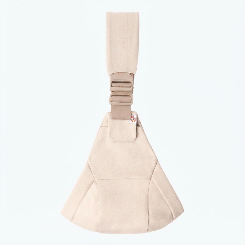 Ergobaby Upsie Sling Carrier, Ergonomic Wide Bucket Seat For Full Support, Cushioned Strap For Caregiver Comfort, Stylish And Reliable Design - Natural Beige