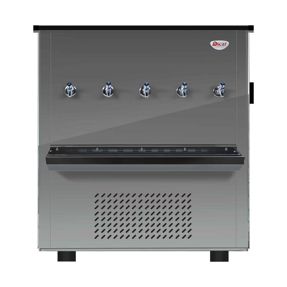 Oscar Water Cooler, 100 Gallon Capacity, 5 Taps, Stainless Steel Storage, Multi-Coil Cooling | OC100T5