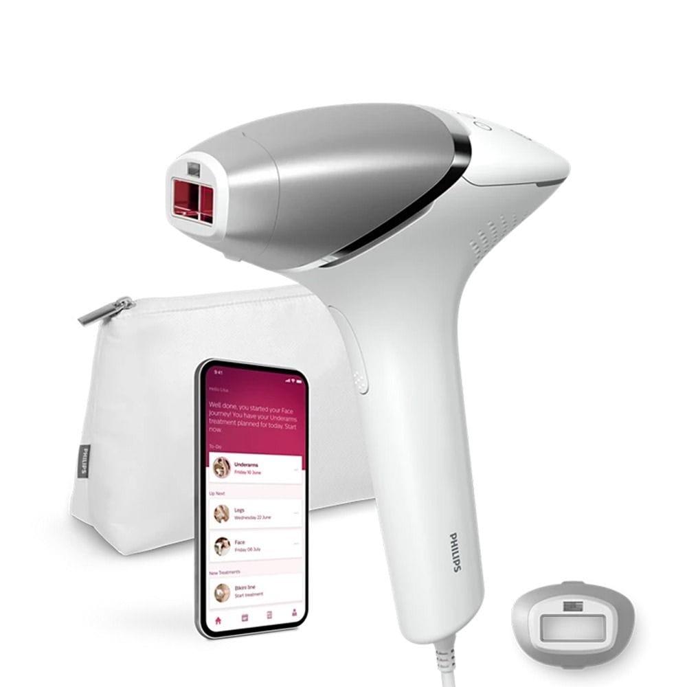 Philips Lumea IPL 8000 Series Hair Removal Device, SenseIQ Technology, Corded & Cordless Use, Up to 18 Months of Smooth Skin | White & Rose Gold - BRI940/00