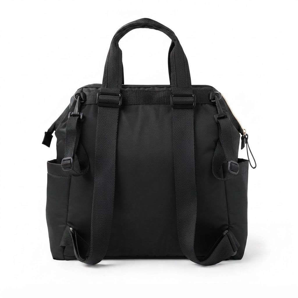 Skip Hop Main Frame Diaper Backpack, Lightweight, Two Exterior Zip Pockets, Adjustable Backpack Straps, Easy-grab Double Top Handles - Black