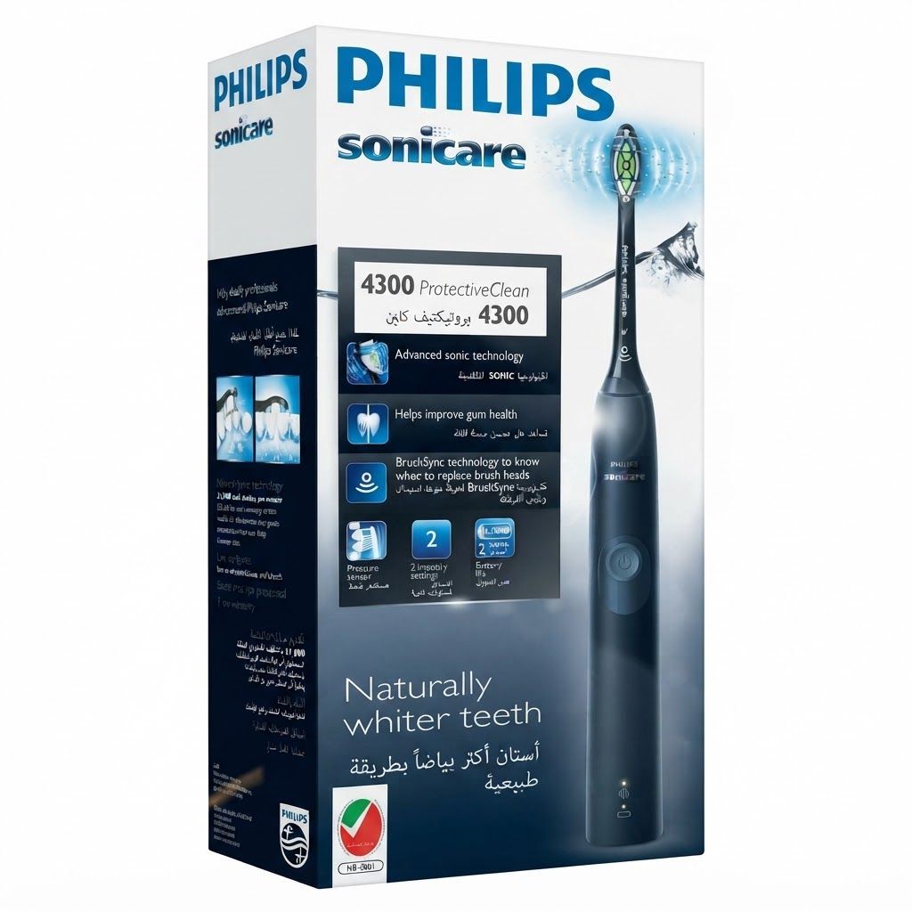 Philips Sonicare ProtectiveClean 4300 Toothbrush HX6800/44, Black - Pressure Sensor, Whitening