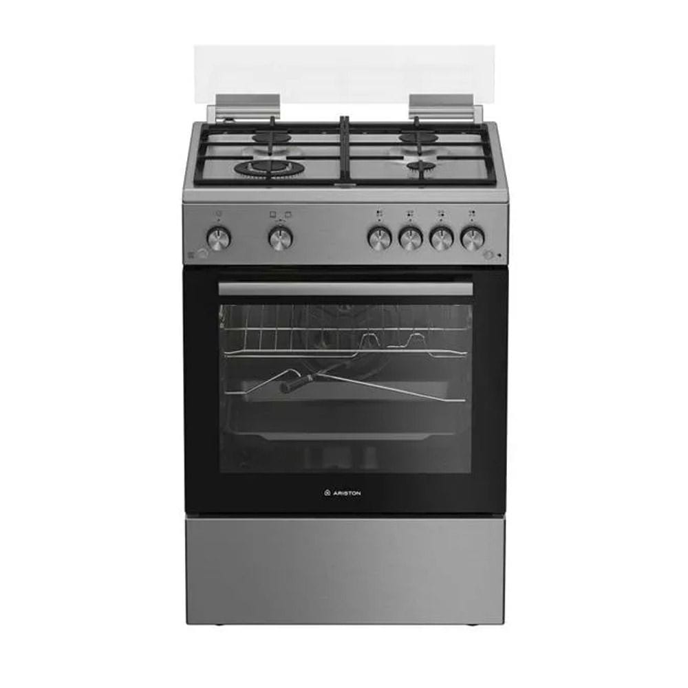 Ariston 60cm Freestanding Cooking Range 4 Gas Burners Stainless Steel + Indesit 25Ltr Built-In Microwave Oven with Grill Function + Veeteek 6.5L Air Fryer 1800W Black Bundle (301004000000229 + 301003000000109 + 603001000010486)
