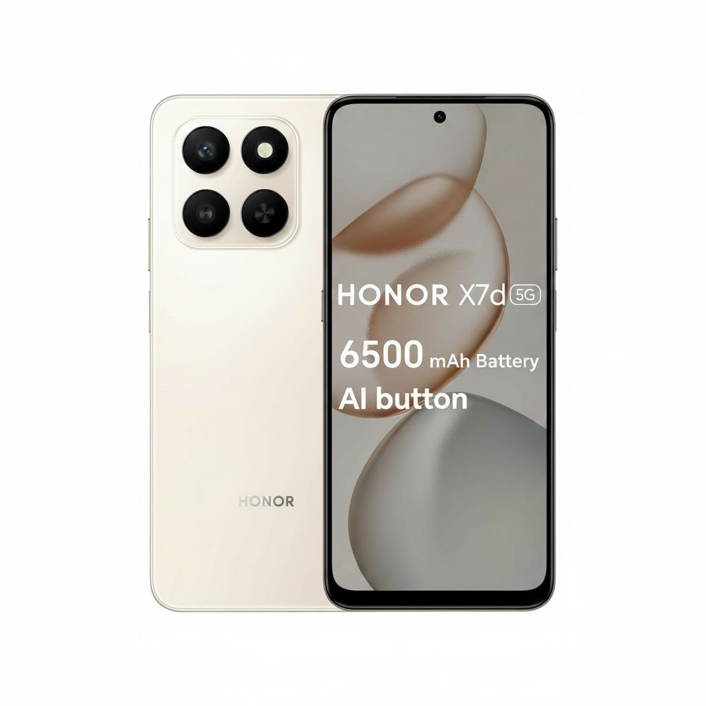 هونر X7d 5G هاتف ذكي - رام 8 جيجابايت، سعة 256 جيجابايت، كاميرا 108 ميجابكسل، بطارية 6500 مللي أمبير | ذهبي