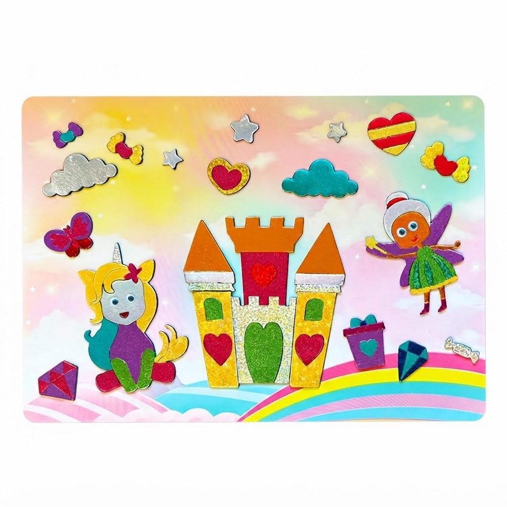 Skillmatics Foil Fun Unicorns & Princesses Art & Craft Kit, Mess-Free Creative Activity Set for Kids, Arts & Crafts