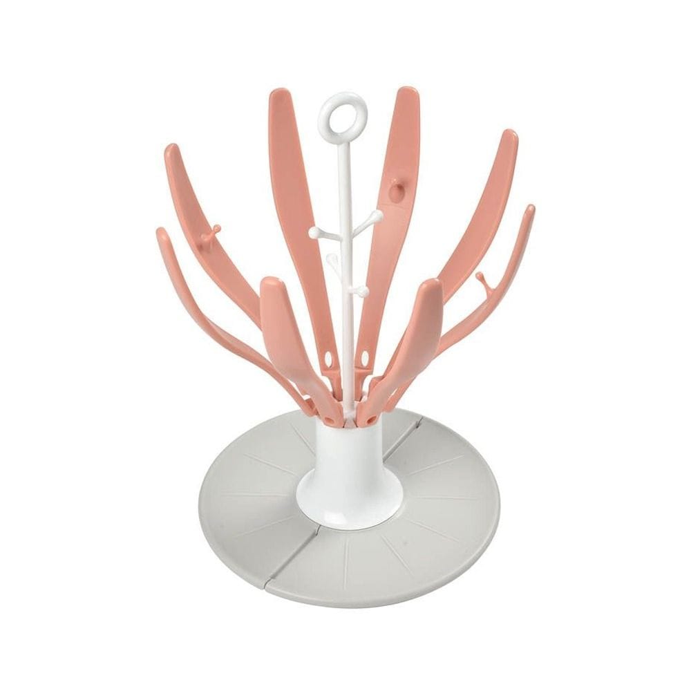 Beaba Flower Foldable Draining Rack, Space-Saving, Easy To Fold, Baby Feeding Essentials, Compact And Transportable - Pink