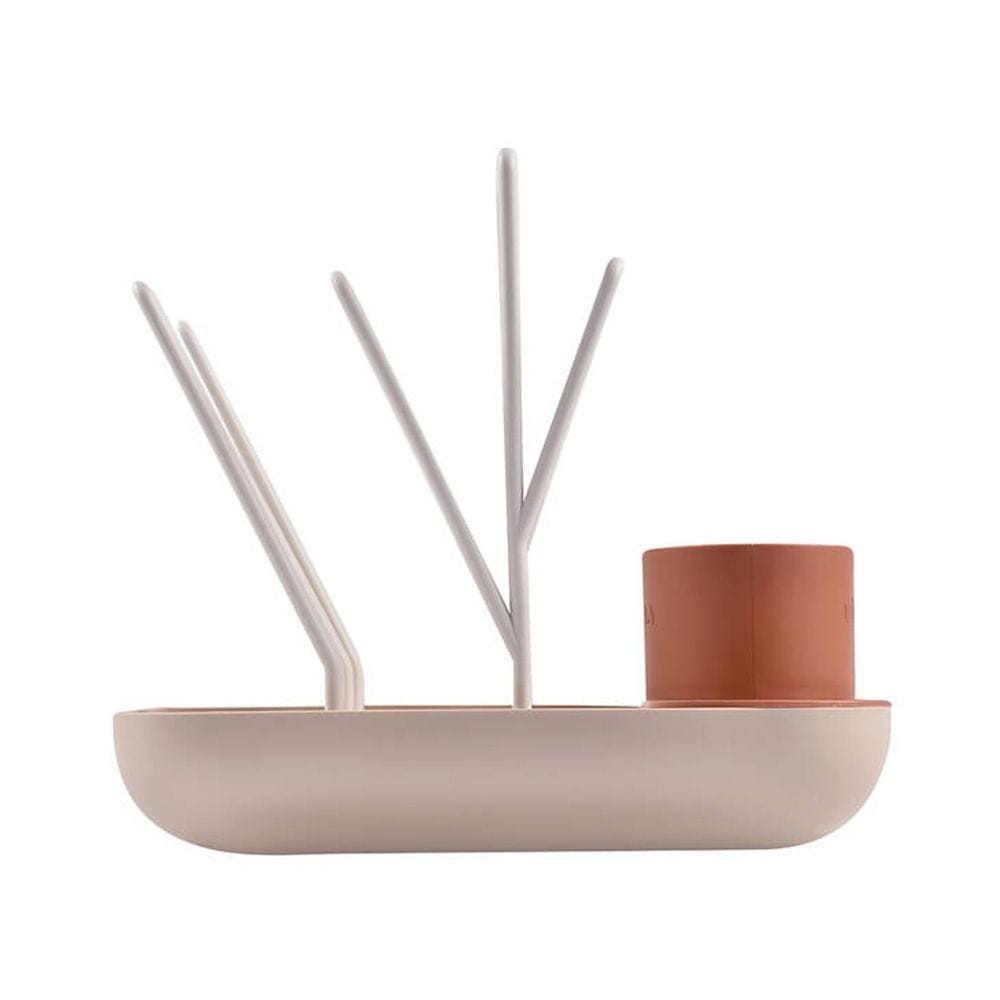 Beaba Forest Draining Rack, Optimized Water Drainage, Holds Up To 6 Bottles, Hygienic And Convenient, Compact And Portable Design - Terracotta/Clay