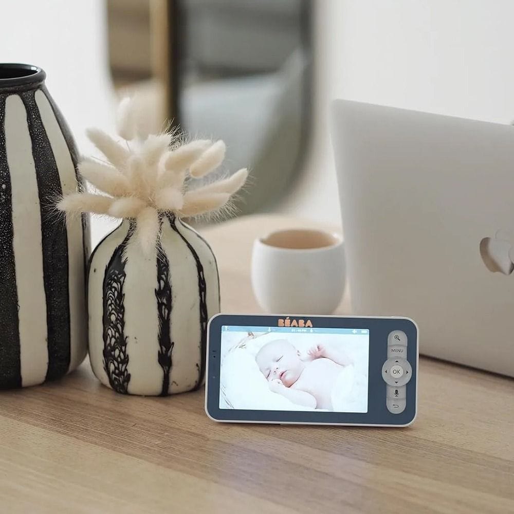 Beaba Full HD 360° Rotating WiFi Video Baby Monitor HD Screen App 300m Range VOX Walkie-Talkie Lullabies Night Blue | 930375