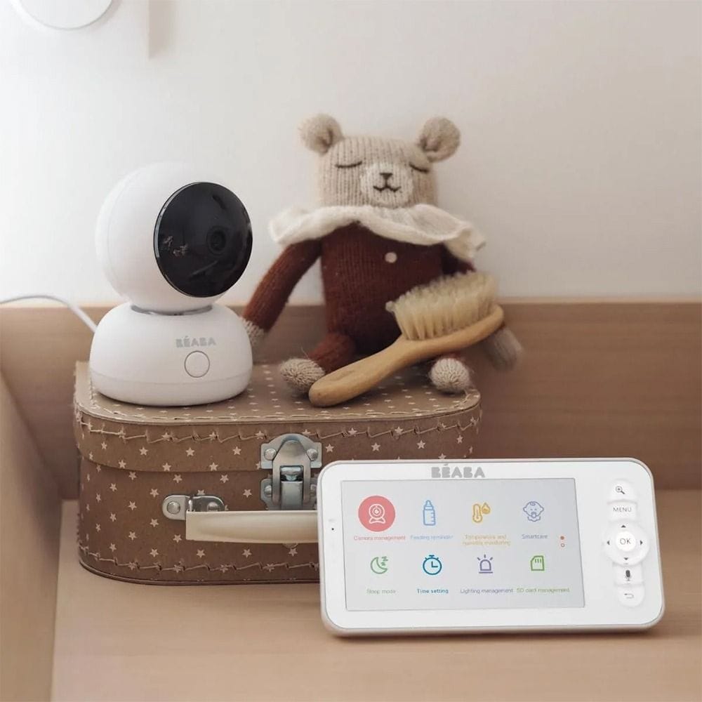 Beaba Full HD 360° Rotating WiFi Video Baby Monitor HD Screen App 300m Range VOX Cloud Walkie-Talkie Lullabies White | 930376