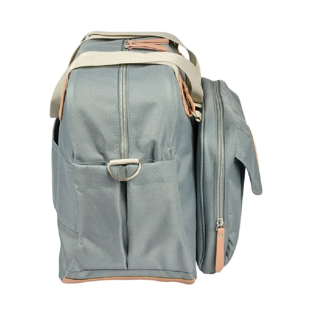 Beaba Geneva II Changing Bag, Integrated Pushchair Attachment System, Comfortable And Large Quilted Changing Mat - Sage Green