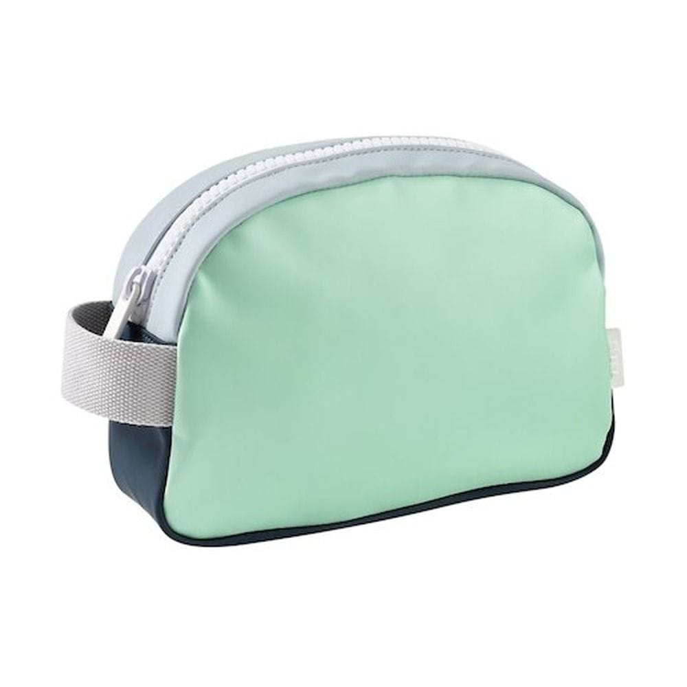 Beaba Faro Toiletry Bag, Waterproof, PFAS-Free, Customizable Name Tag, Wide Zip Opening - Matcha Latte