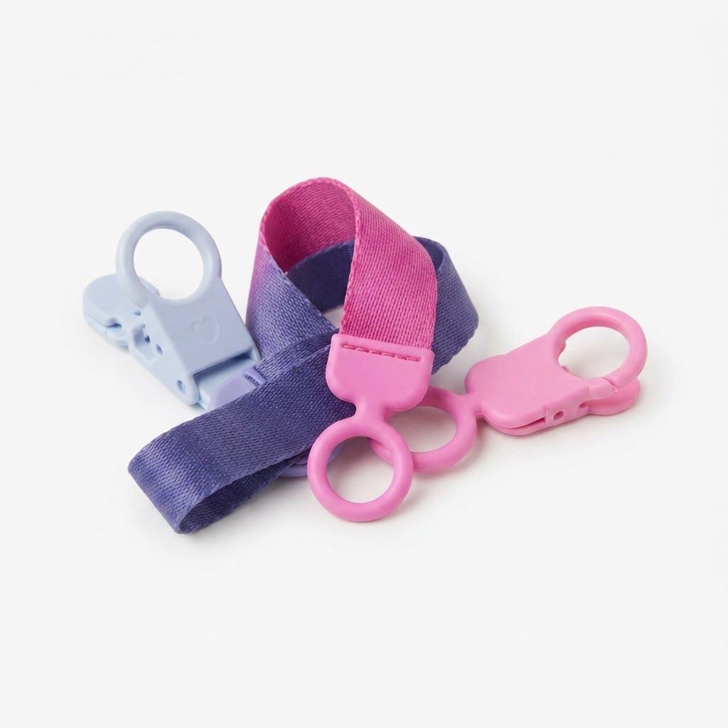 BIBS Pacifier Clip Loop 0+ Months, Extra Large Safety Vent, One-Handed Clipping Design, Long-Lasting Use And Peace of Mind - Dark Oak