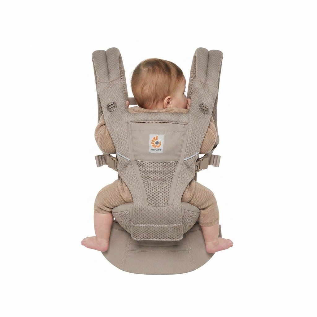 Ergobaby Baby Carrier Hip Seat 4-48 Months, Padded Adjustable Straps, Large Storage Pocket, Anti Slip Material - Natural Beige