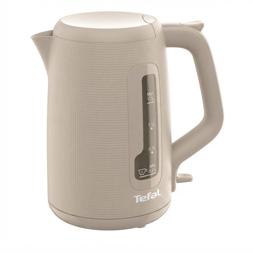 Tefal Morning Kettle, 1.7L Electric Kettle, 2200W Fast Boil, Auto Shut-Off, 360° Rotational Base, Removable Anti-Scale Filter, Fair Grey/Beige - KO2M0B27