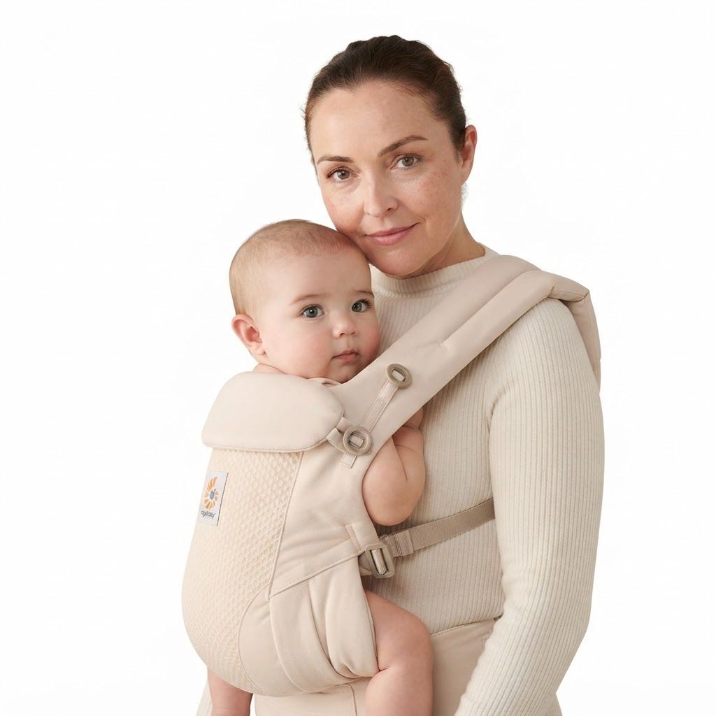 Ergobaby Omni Breeze Baby Carrier, Lightweight SoftFlex Mesh For Breathability, Lumbar Support For Added Back Comfort - Onyx Black