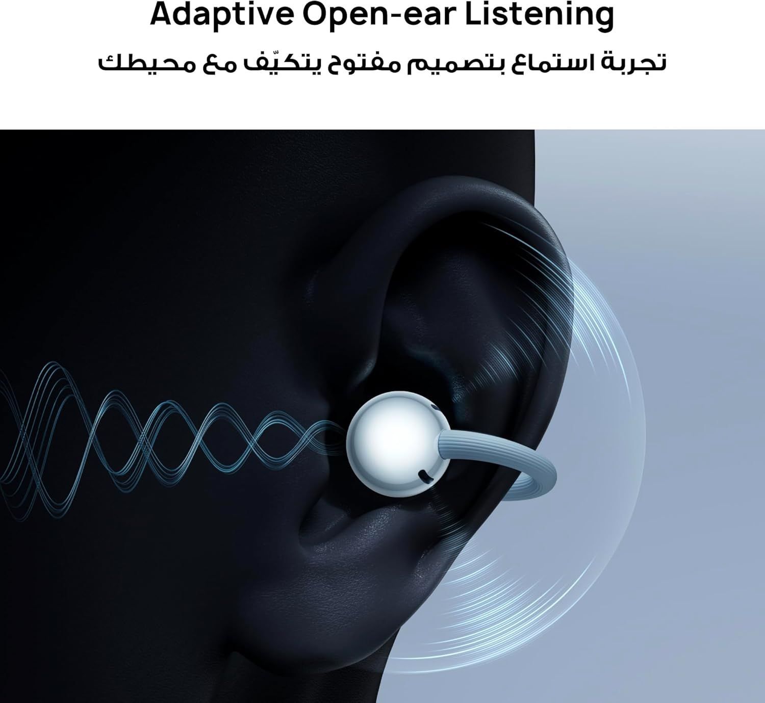 Huawei FreeClip 2 Open-Ear Clip-On Earbuds, Built-in Google AI, 38H Battery, IP57 Water & Dust Resistant - Black