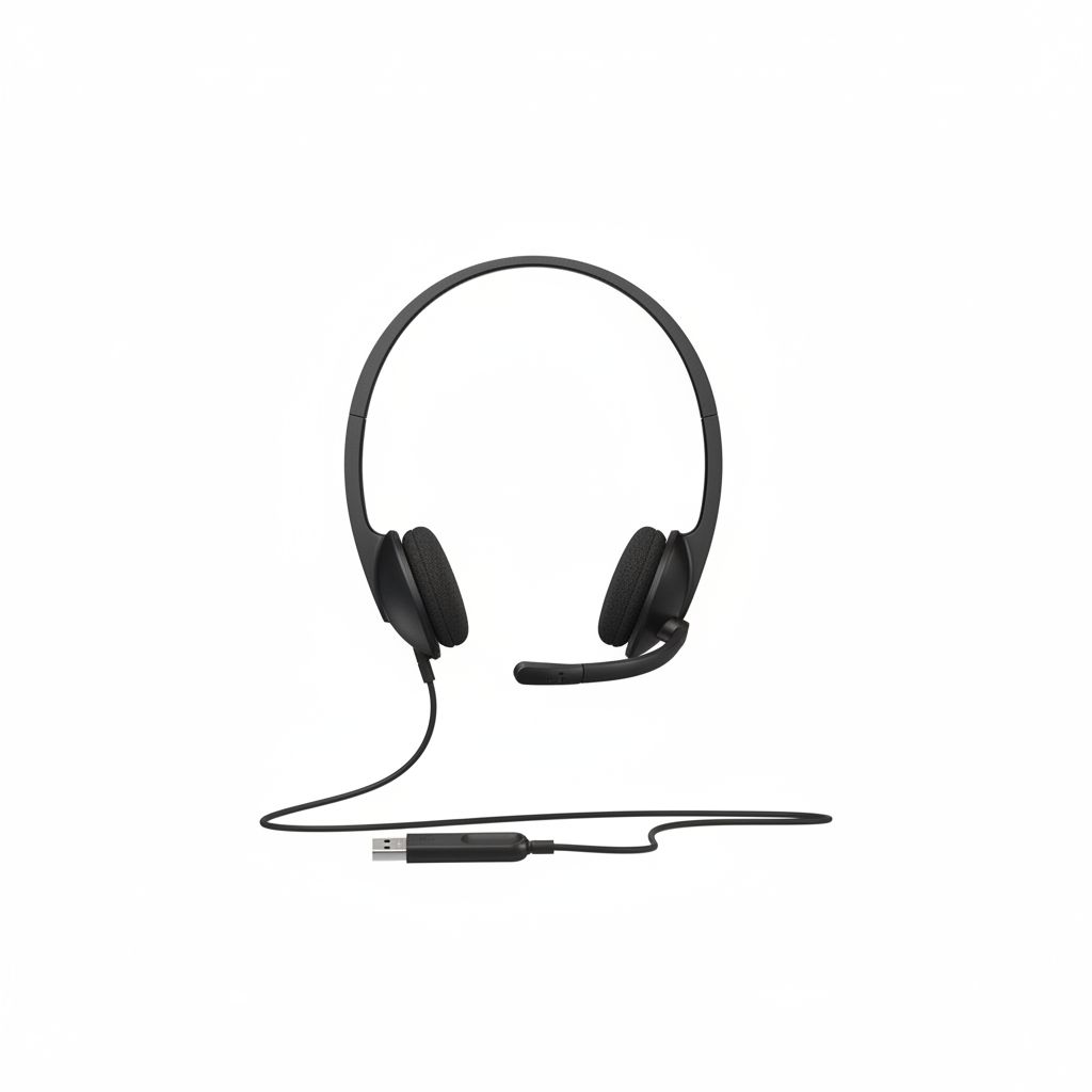 Logitech H340 USB PC Headset with Noise-Cancelling Microphone, Over-Ear - Black