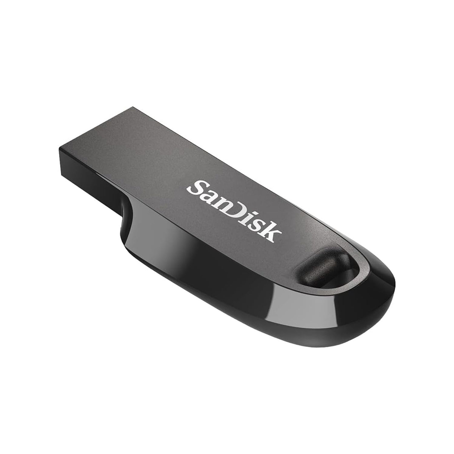 SanDisk Ultra Curve USB 3.2 Flash Drive 128GB with Up to 100MB/s Read Speed, Compact Capless Design, Keyring Hole & Plug-and-Play Storage | Black - 619659187842