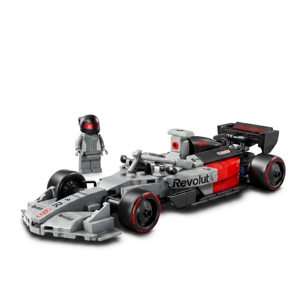 مجموعة بناء سيارة سباق LEGO Speed Champions Audi Revolut F1 Team R26 للأطفال ومحبي سباقات الفورمولا 1 من عمر 10 سنوات فما فوق، تتضمن سيارة واحدة (سائق أودي F1)