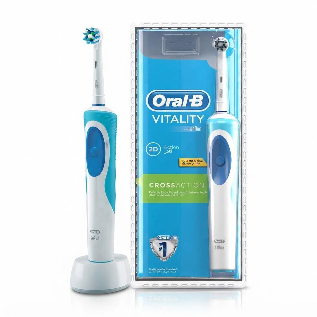 Oral-B Vitality Electric Rechargeable Toothbrush D12513, Red - Clinically Proven Plaque Removal