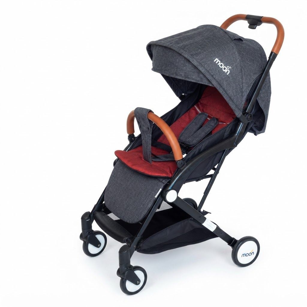 The Moon Brand Ritzi Lightweight Travel Cabin Stroller - Foldable Pushchair for Baby & Toddler (0 Up to 18 kg, 0 Months+, 5-Point System
