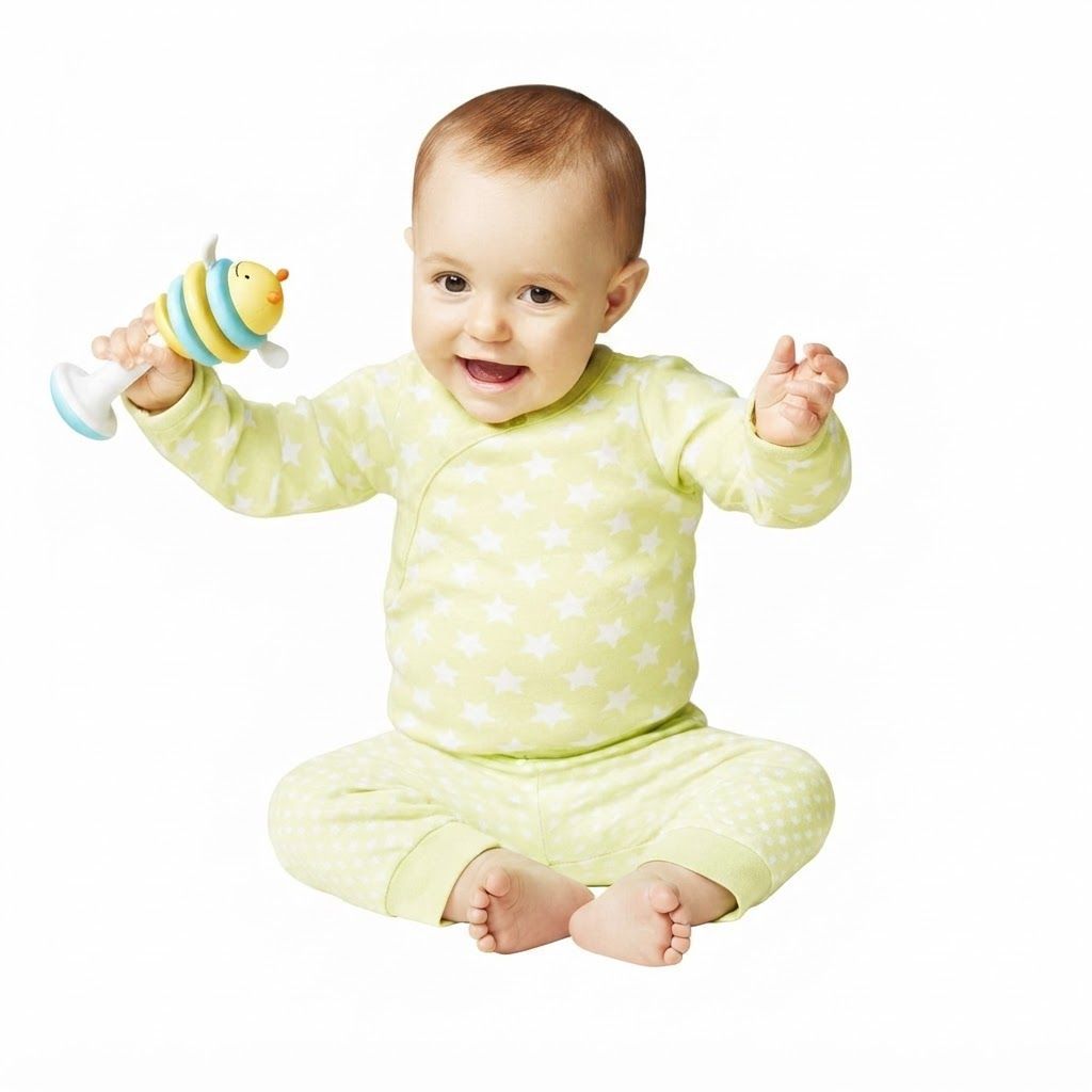 Skip Hop Explore And More Musical Instrument Set 6+ Monthss 3 Pieces, Easy-Grip Design For Little Hands, Bee Clacker With Flexible Wings - Multicolour