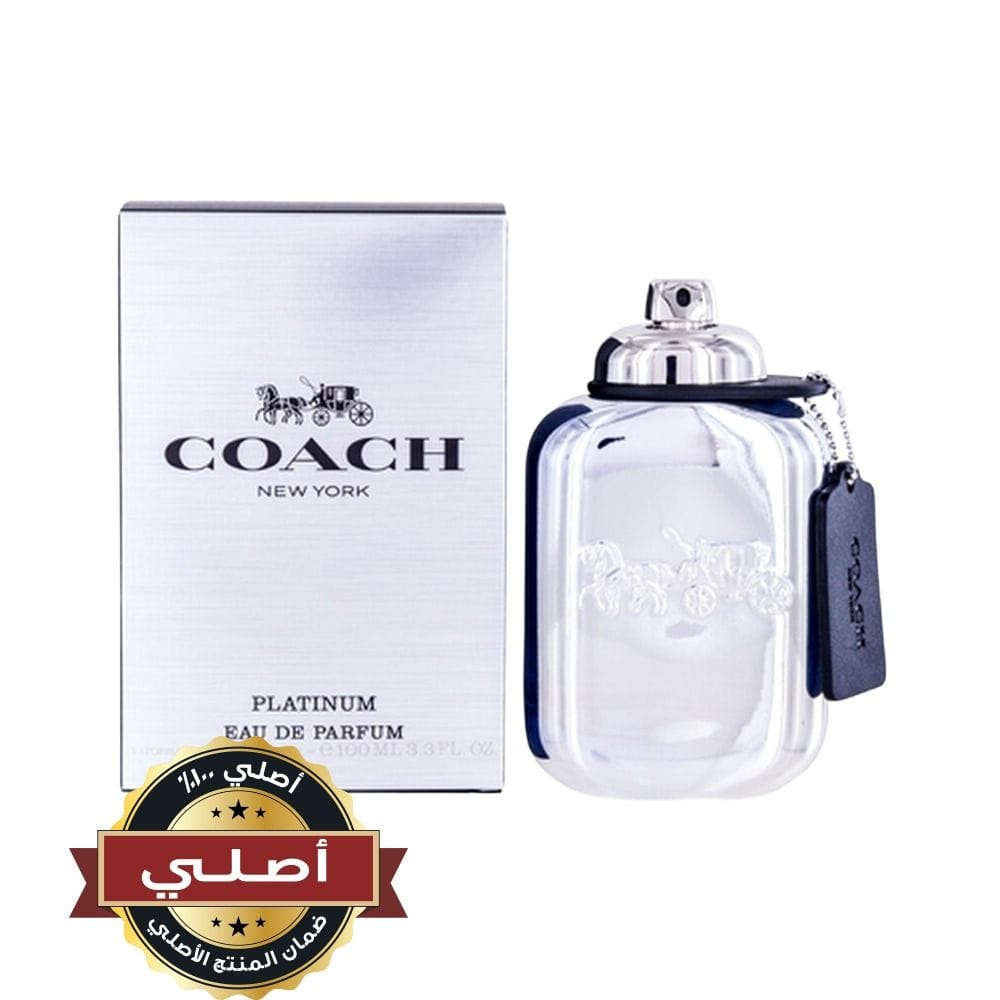 Coach Platinum Eau de Parfum for Men, Warm Woody Amber Fragrance with Black Pepper, Pineapple, Vanilla & Leather - 100ml