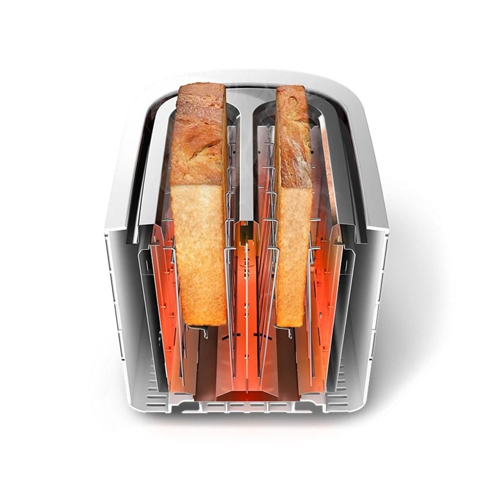 Philips Viva Collection 2-Slice Toaster, 950W Power, 8 Browning Settings, Extra-Wide Slots & Integrated Bun Warming Rack | Gold - HD2637/11