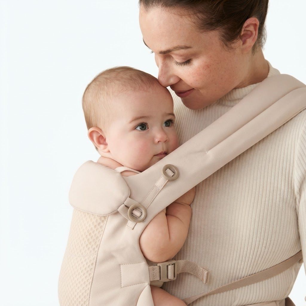 Ergobaby Baby Carrier Hip Seat 4-48 Months, Padded Adjustable Straps, Large Storage Pocket, Anti Slip Material - Natural Beige