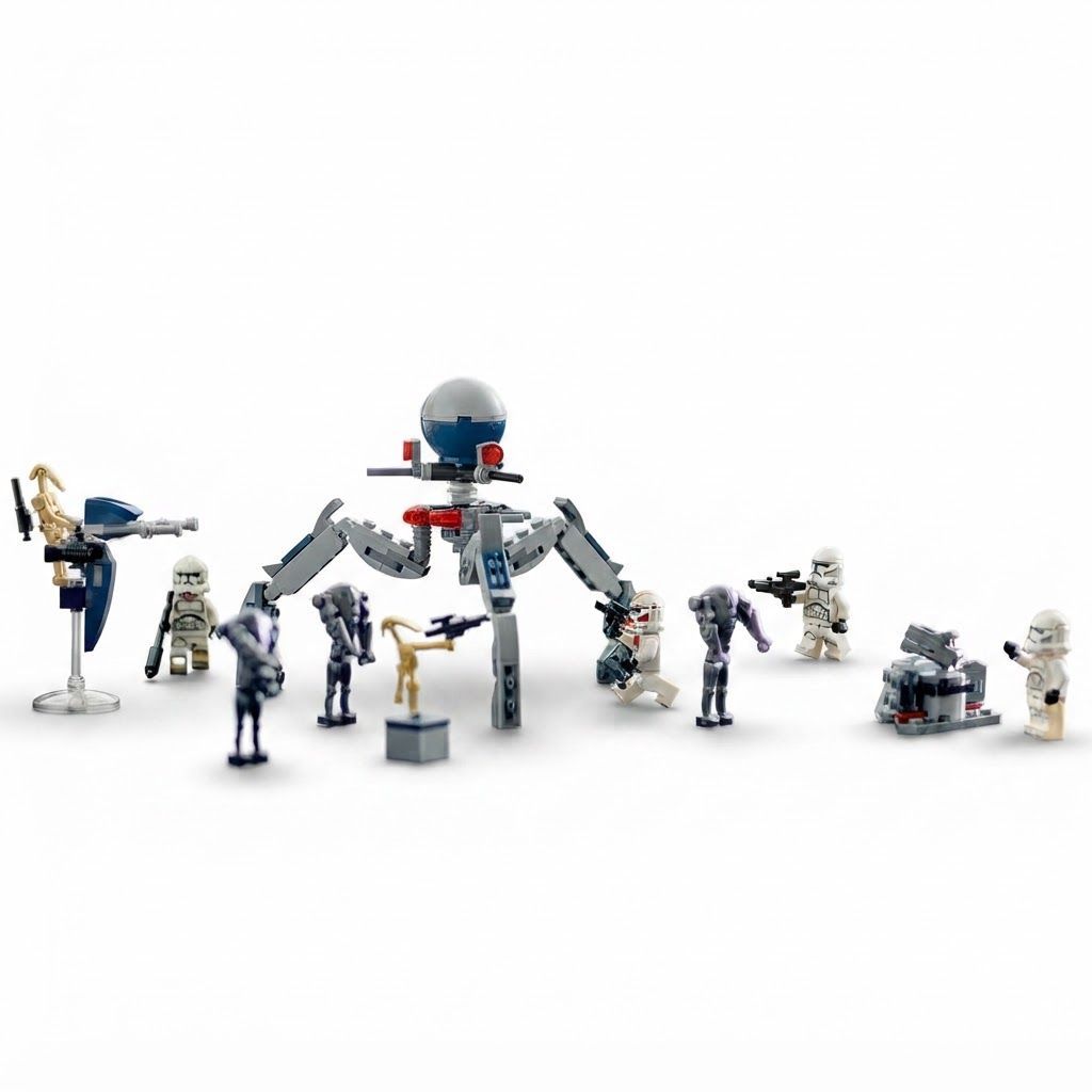 LEGO Star Wars Clone Trooper & Battle Droid Battle Pack Building Set featuring Clone Shock 4 (Clone Shock Trooper, 3 Clone Troopers), 5 (3 Super Battle Droids, 2 Battle Droids)