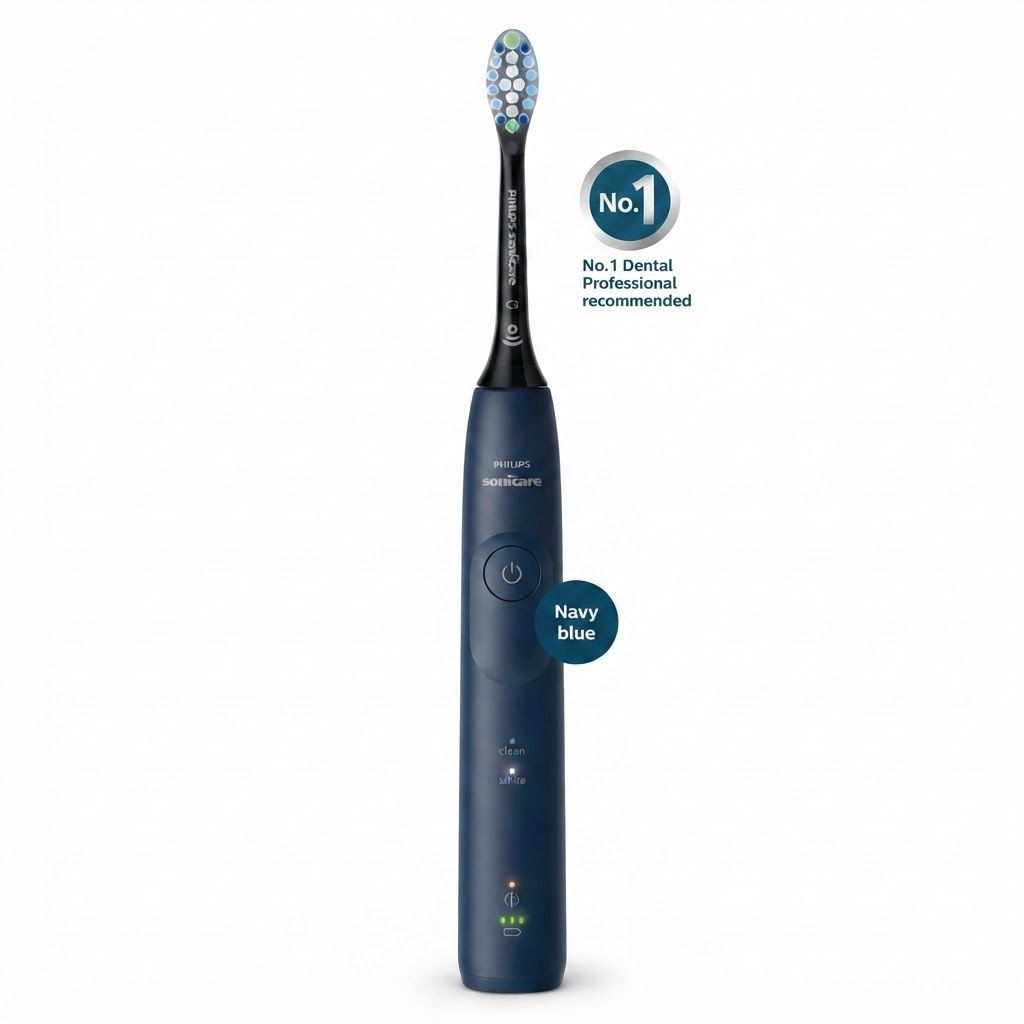 Philips Sonicare 5500 Series Electric Toothbrush HX7113/04, Navy Blue - 2 Settings, Pressure Sensor