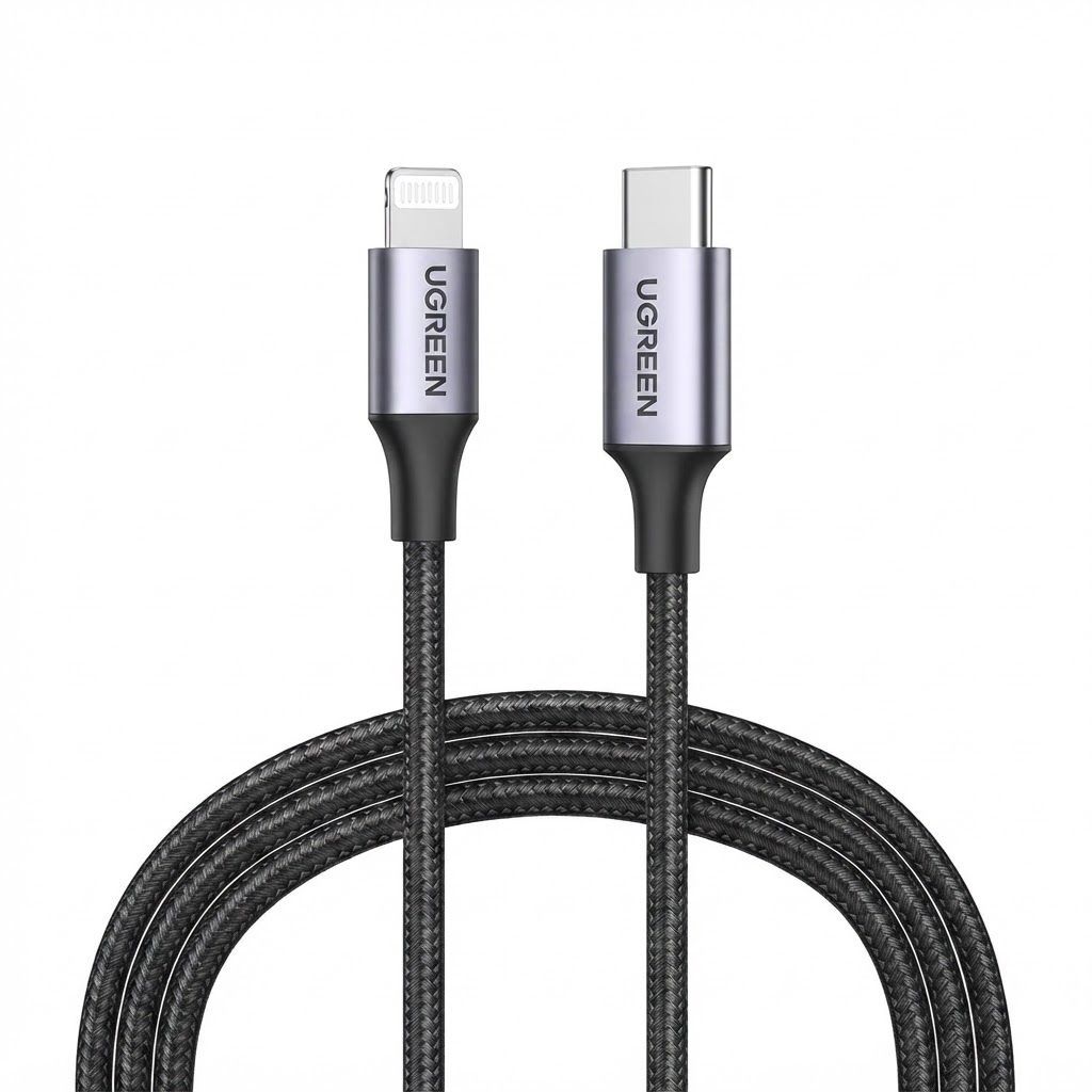 UGREEN USB C to Lightning Cable 2M MFi Certified Fast Charging Braided Cord PD 20W Charger for iPhon