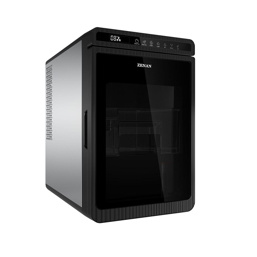 Zenan Spherical Ice Maker, 4-6kg/24hr Ice Production, Double Door, Stainless Steel, Transparent Window | Black - ZIM-255BQ