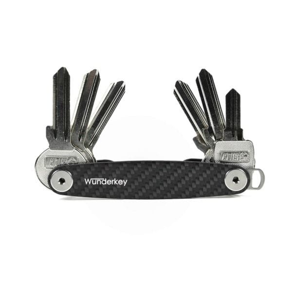 Wunderkey Carbon Key Organizer, Matte Carbon Fiber Key Holder, Holds 28 Keys, Customizable with Add-Ons, Easy Assembly, Made in Germany